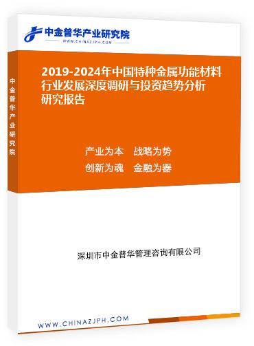 2019-2024年中國(guó)特種金屬功能材料行業(yè)發(fā)展深度調(diào)研與投資趨勢(shì)分析研究報(bào)告